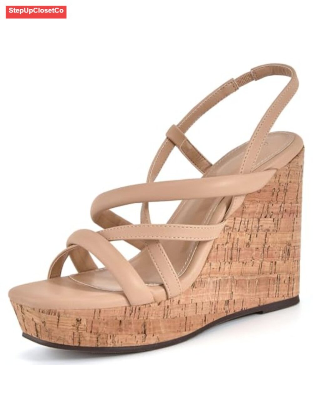 Women Platform Wedge Sandals Cork Espadrilles Slingback Heels Summer Shoes